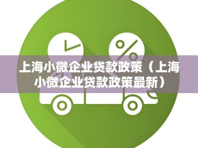 上海小微企业贷款政策（上海小微企业贷款政策最新）